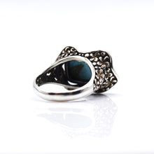 Load image into Gallery viewer, Navajo Larimar Overlay 925 Silver Ring
