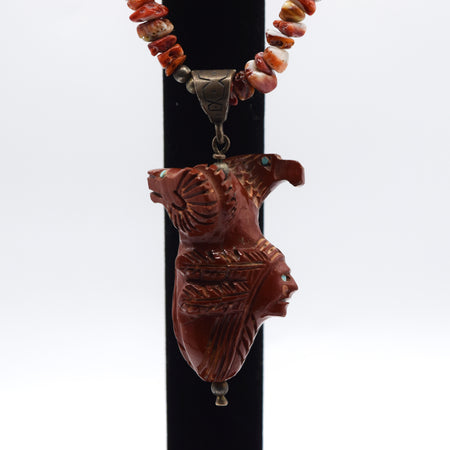Zuni Carved Red Jasper Necklace