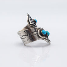 Load image into Gallery viewer, Navajo Multi-stone Bear Claw ring with Turquoise in 925 Silver
