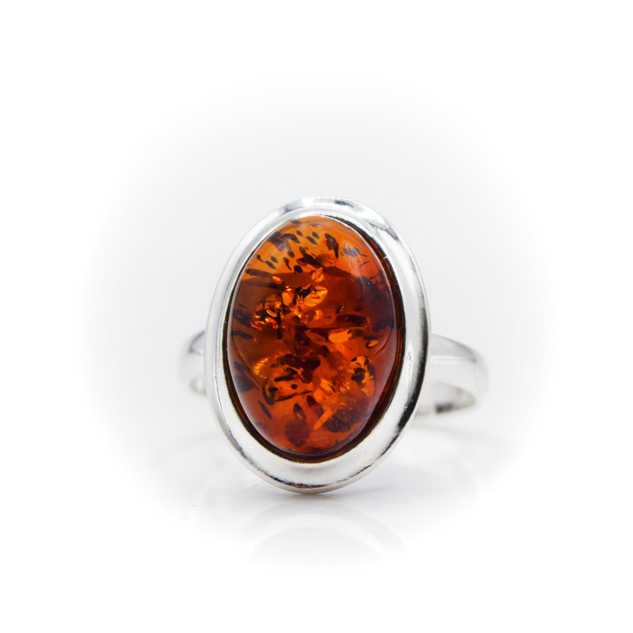 Amber Ring 925 Silver – Two Feathers Brighton
