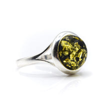 Load image into Gallery viewer, Green Amber Ring 925 Silver
