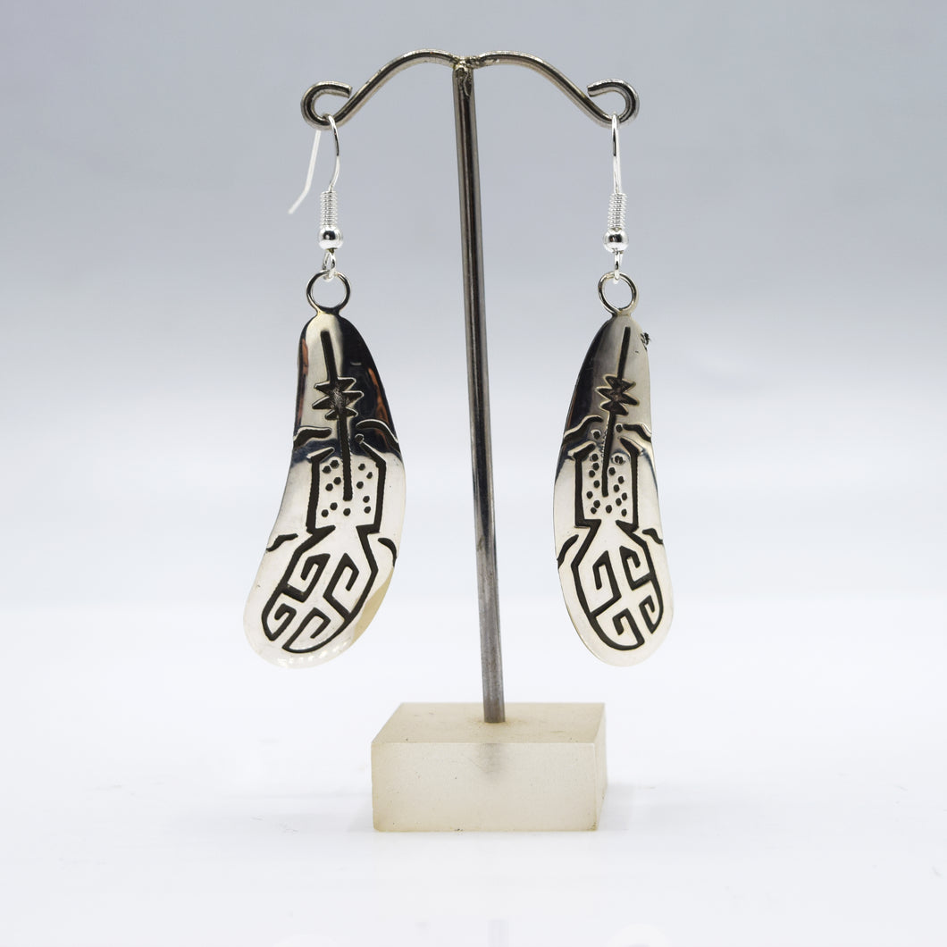 Zuni Feathers Earrings in Sterling Silver