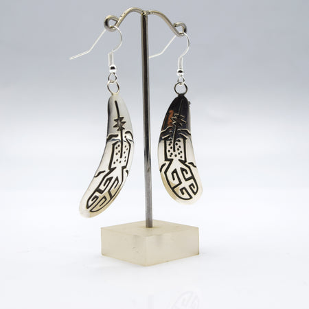 Zuni Feathers Earrings in Sterling Silver