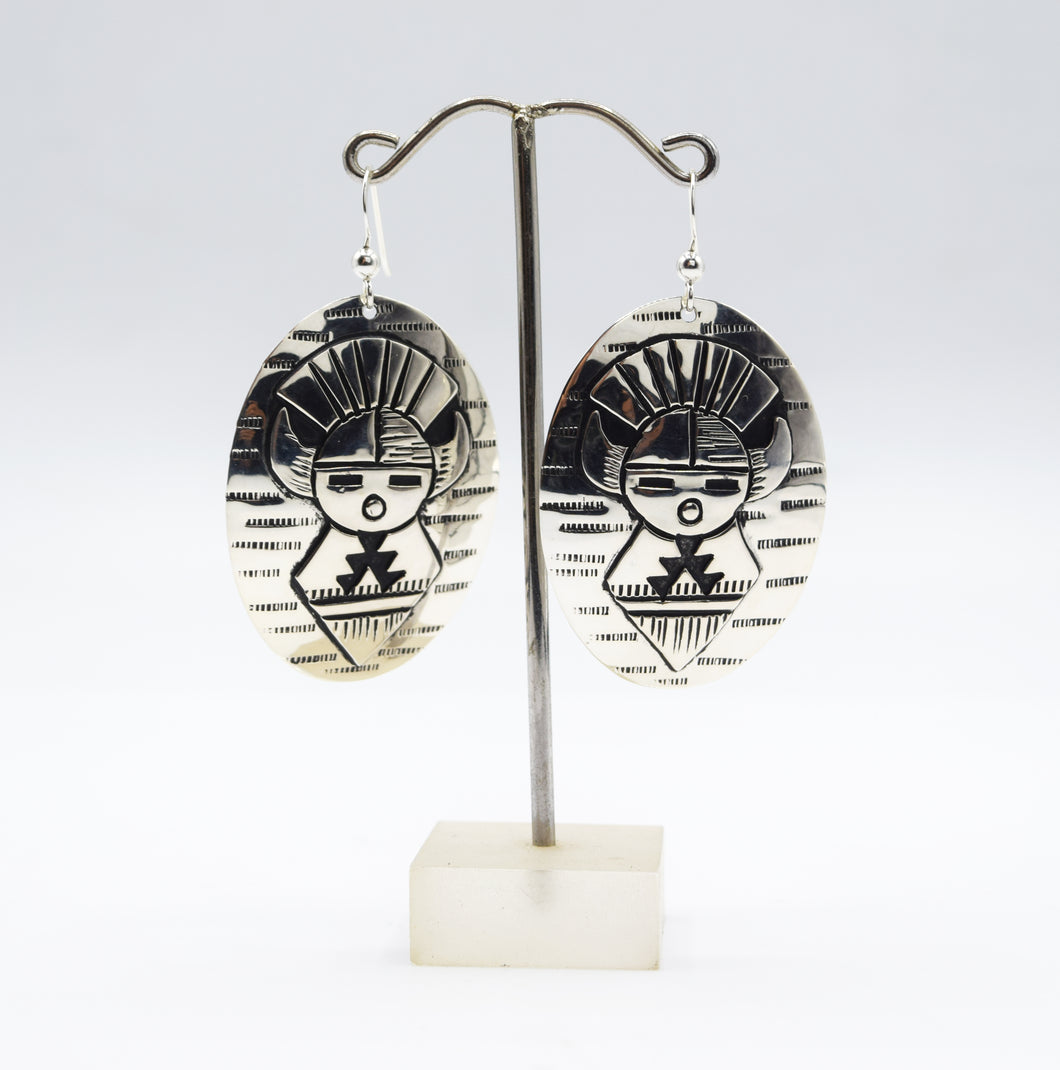 Zuni Earrings in Sterling Silver