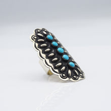 Load image into Gallery viewer, Navajo Turquoise Multistone Ring in sterling Silver
