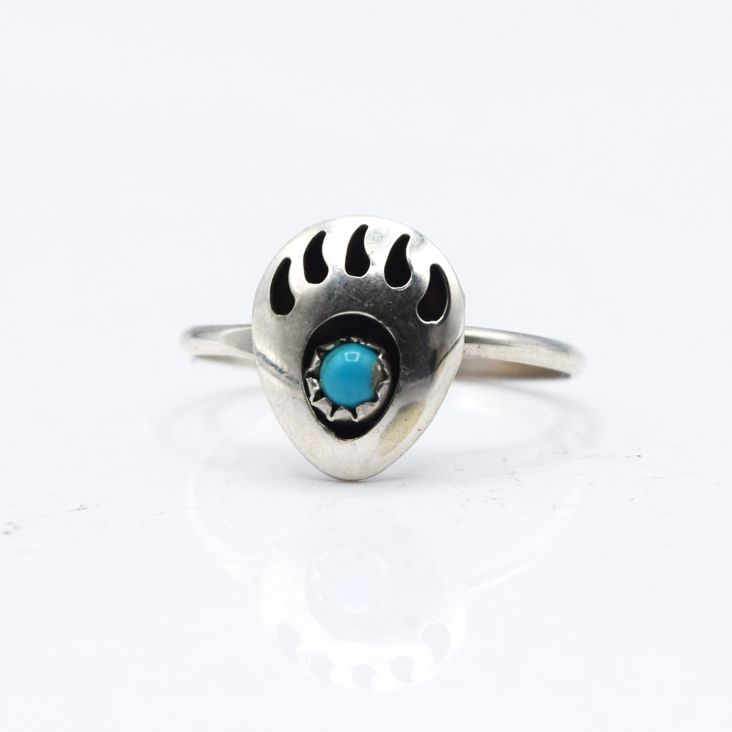 Navajo Bear Claw Turquoise ring in 925 Silver