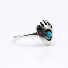 Load image into Gallery viewer, Navajo Bear Claw Turquoise ring in 925 Silver
