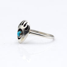 Load image into Gallery viewer, Navajo Bear Claw Turquoise ring in 925 Silver
