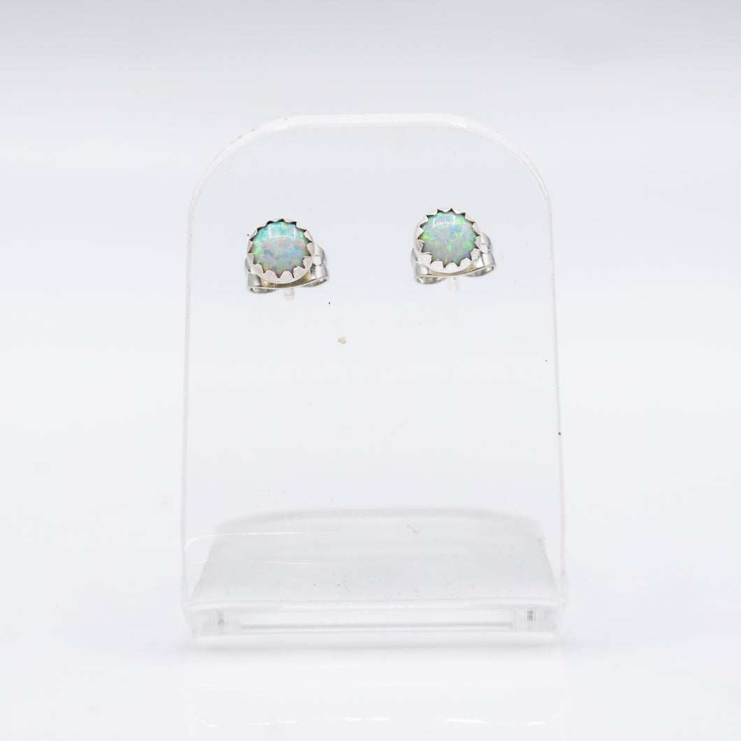 Navajo Opal Earrings in Sterling Silver