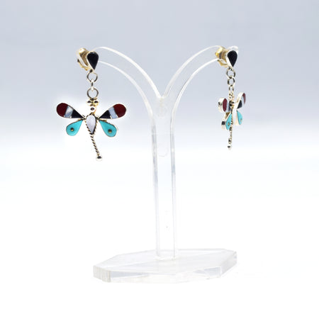 Zuni Dragonfly earrings in sterling Silver
