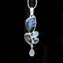 Load image into Gallery viewer, Pietersite, Topaz and Labradorite Pendant 925 Silver
