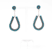 Load image into Gallery viewer, Zuni, Petit Point Turquoise and Silver Earrings
