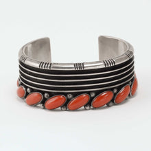 Load image into Gallery viewer, Navajo 925 Silver Multi Stone Coral Bracelet
