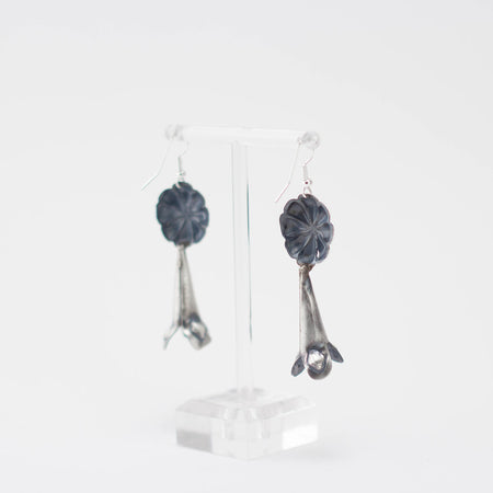 Navajo, Silver and Spiny Oyster Shell Earrings