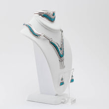 Load image into Gallery viewer, Zuni 925 Silver and Turquoise Needlepoint Jewellery Set

