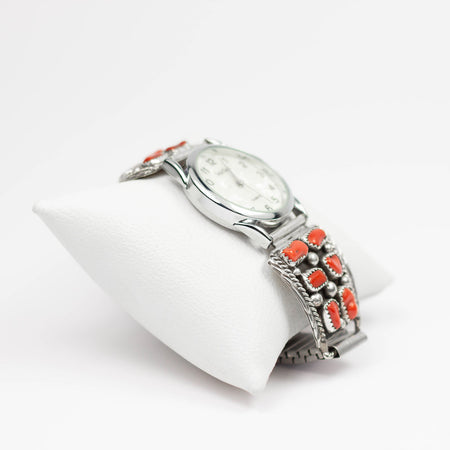 Navajo Silver & Coral Watch